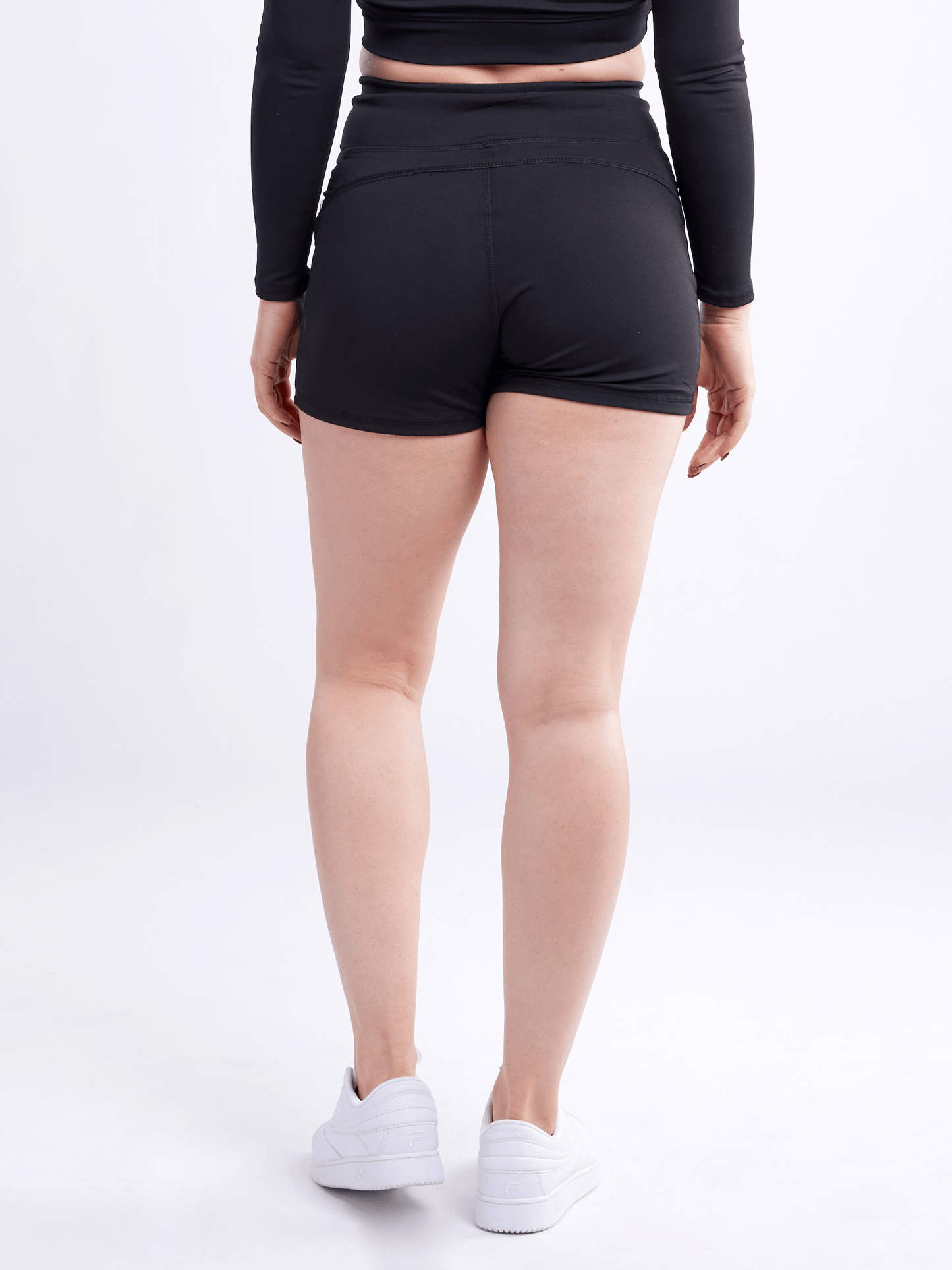 High Waist Athletic Shorts with Side Pockets