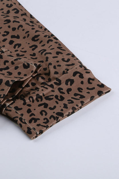 Breezy Leopard Joggers Brown