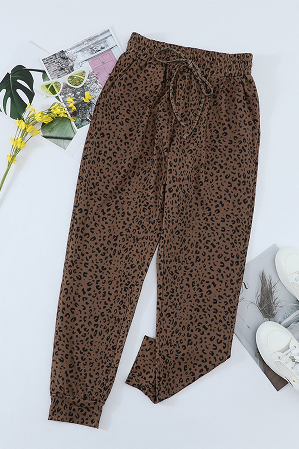 Breezy Leopard Joggers Brown