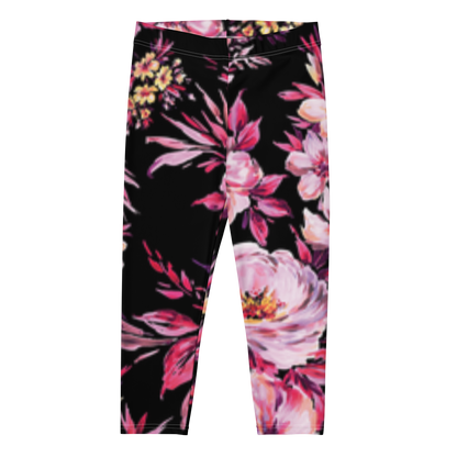 Flowers Print Capri Leggings