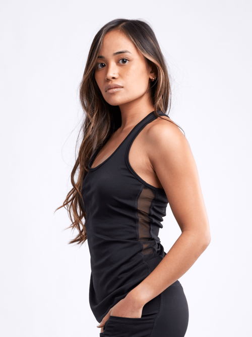 Sports Tank Top with Side Mesh Panels