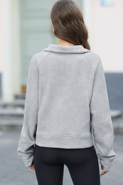 Half Zipper Kangaroo Pocket Sweatshirt