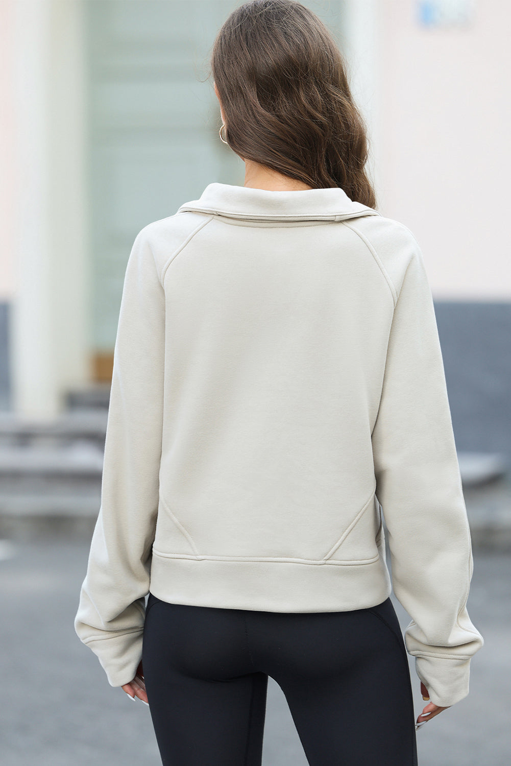 Half Zipper Kangaroo Pocket Sweatshirt