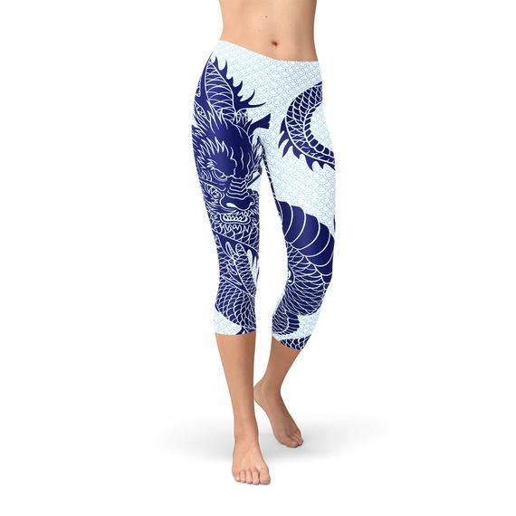 Japanese Dragon Capri Leggings